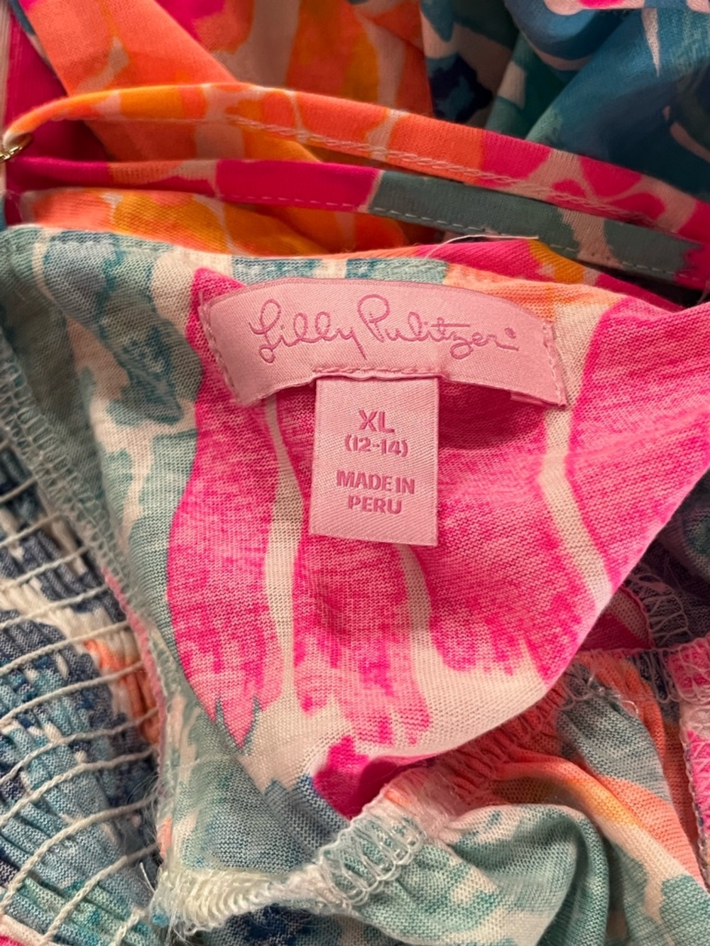 Girls Lilly Pulitzer Pineapple Ruffle Long Maxi Summer Dress XL 12-14 - Picture 8 of 8